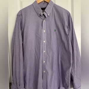 Ralph Lauren Purple Button Front Shirt Mens Large